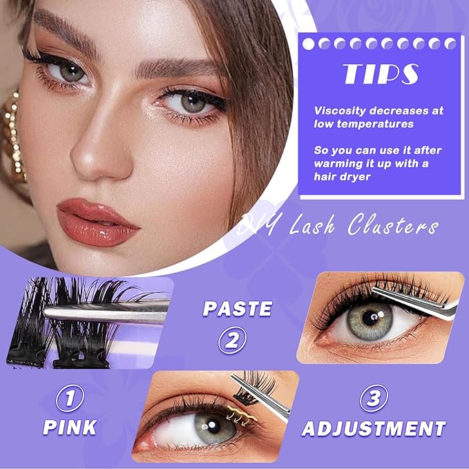 Self Adhesive Eyelashes 40Pcs Press on Lashes Pre-Glued Reusable Natural Self Adhesive Cluster No Glue No Remover DIY Lash Clusters Kit (10-14MM)