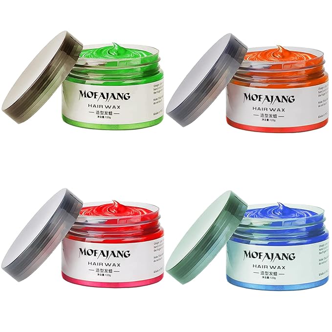 Temporary Hair Color Chalk For Kids, Hair Wax Color For 4 5 6 7 8 9 Year Old Girl Gifts, Birthday,Party, Cosplay DIY, Children's Day, Halloween, Christmas (4, Red Orange Blue Green)