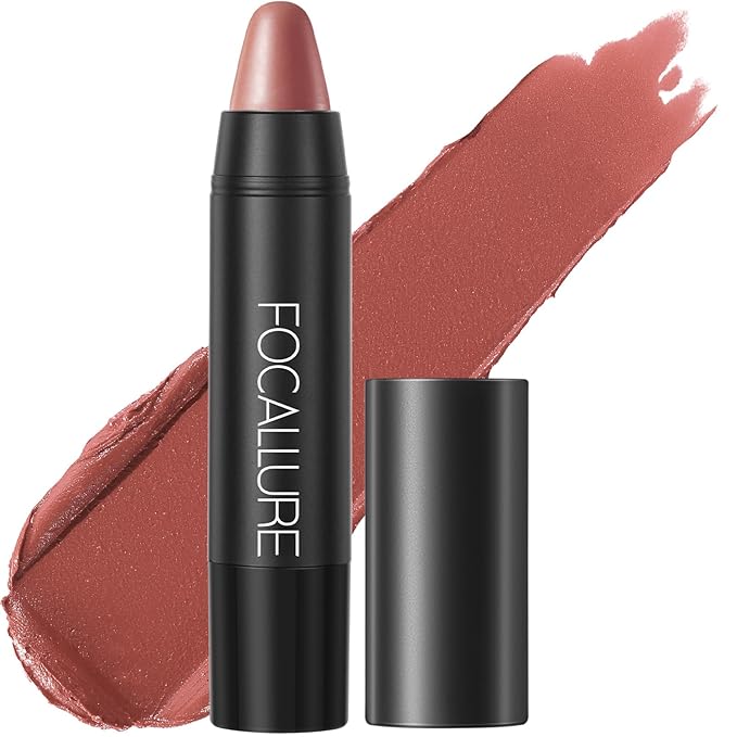 FOCALLURE Ultra Chic Lipstick,Rich Vitamin E Lip Crayon,Lightweight Color without Drying or Fading,Long Lasting Waterproof Lips Makeup,FUZZY WUZZY