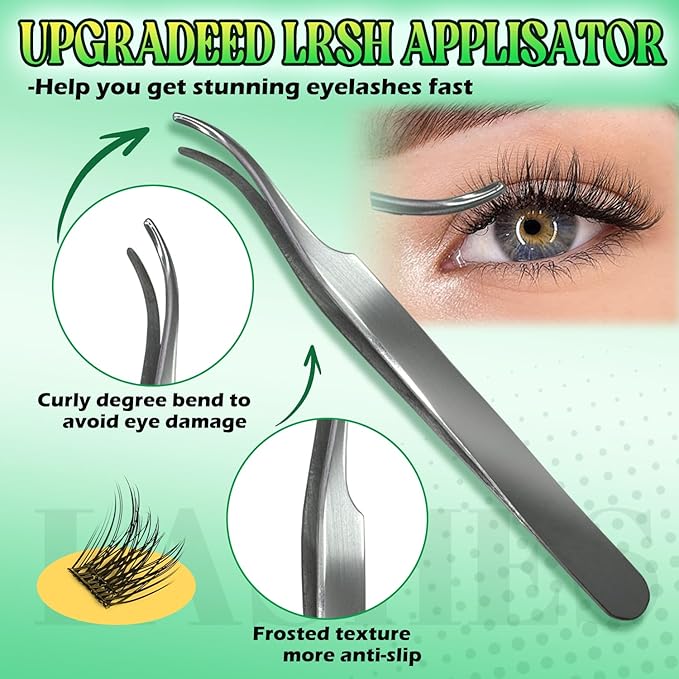 Self Adhesive Lash Clusters,Individual Eyelashes 240PCS No Glue Needed,8-16mm Fluffy Wispy Cluster Lashes Extensions,DIY Lash Extension Kit for Natural Volume Look with TWEEZERS