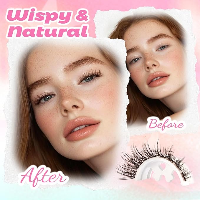 Lash Clusters Spiky Brown Manga Lash Clusters Looks Like Eyelash Extensions 144Pcs 8-16MM C Curl Doll Anime Cluser Lashes Thin Band Soft Doe Eyed Individual Lashes (Lavender-Brown)