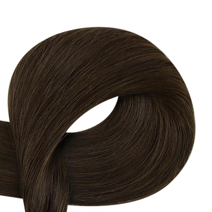 Full Shine K Tip Hair Extensions Human Hair Darkest Brown Ktip Human Hair Extensions 18 Inch Keratin Fusion Extensions Remy Hair 50 Grams Natural Straight Hair for Women
