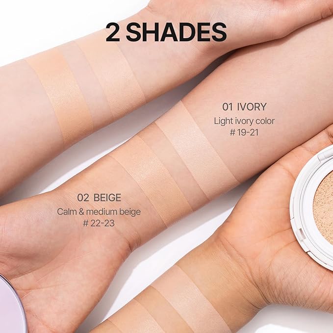 COSNORI Panthenol Barrier Cushion Foundation -Lightweight Formula to Cover Pores & Blemishes – Moisture Dewy Glowing Finish – Long Wearing Formula, 0.41 fl.oz. (01 Ivory)