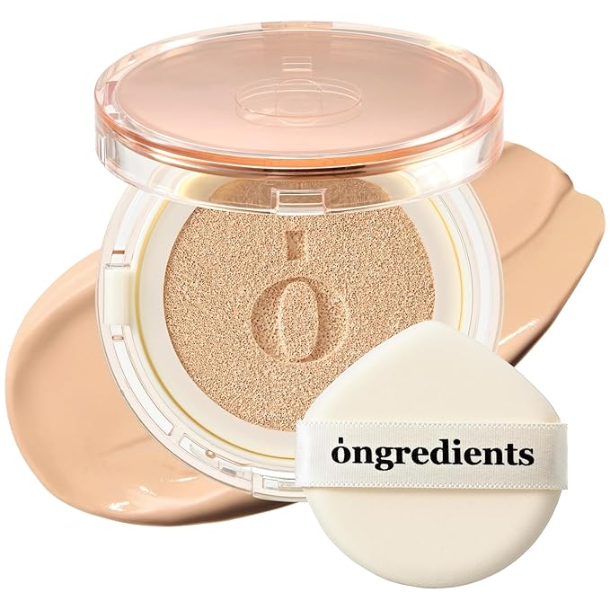 Skin Barrier Glow Cover Cushion, All-day Coverage, Glow Finish, Lightweight, Skincare-Like Texture, Non-cakey Makeup, Korean Cushion Foundation (#23W Sunlight, 0.49 oz)