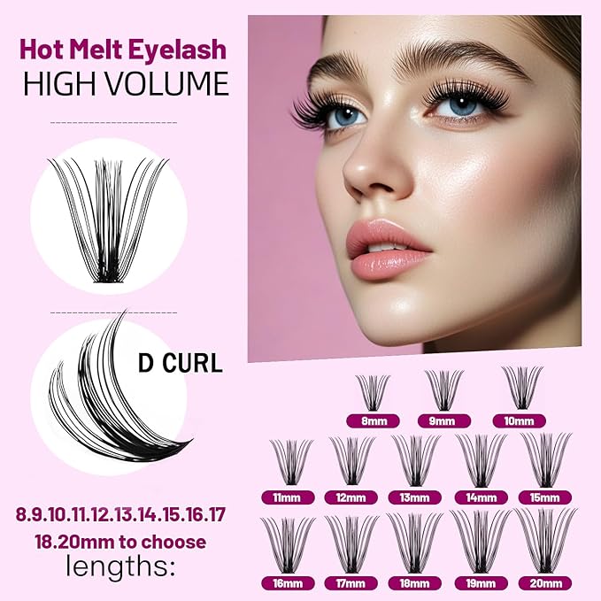 8-22mm to Choose 20D/40D/60D/80D/100D Individual False Eyelashes Makeup Cluster Eyelashes Thickness 0.07mm D Curl Natural long Black Soft 3D Eye Lashes Extensions (40D-10mm)