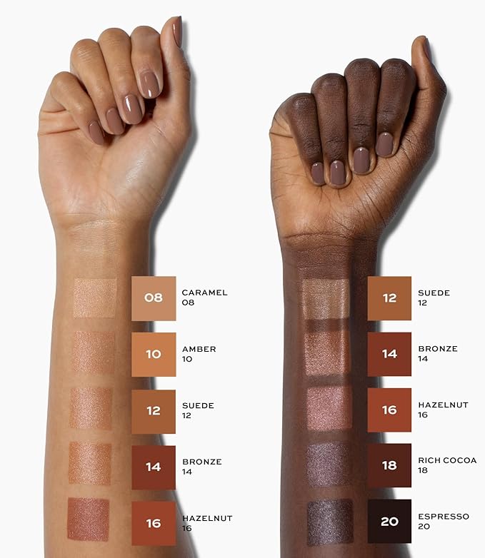 MAKE Beauty Diffusion Dew Skin Tint. Sheer to Medium Coverage Radiant Finish. Blurring, Smoothing, and Brightening for Glowing Complexion. Enhanced with Niacinamide and Adenosine. Neutral 02
