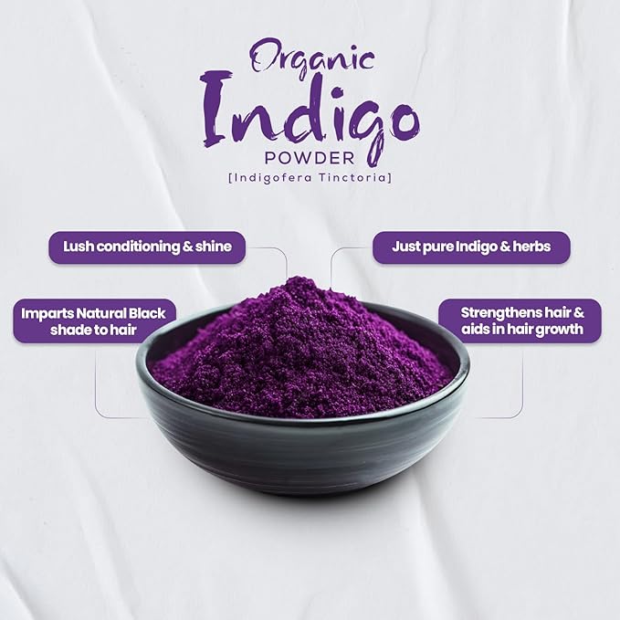 BSY Organic Henna and Indigo Powder for Hair - 100% Natural 0.4 lb (200g) Combo for Black Hair Color, Henna Hair Color & Indigo Powder Blend