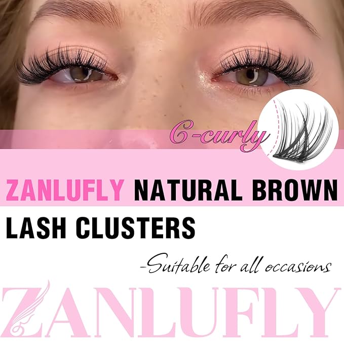 Lash Clusters Wispy Eyelash Clusters Natural C-Curly DIY Lash Extension zanlufly 180Pcs Thin Band Individual Lashes Eyelash Extensions (8-16MM)