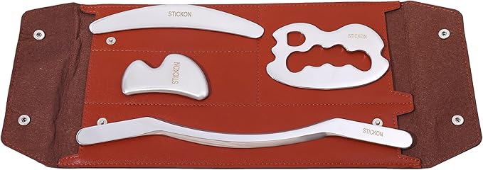 STICKON Gua Sha Massage Tool Sets Stainless Steel Gua Sha Scraping Massage Tools Great Soft Tissue Mobilization Tool(STICKON-47)