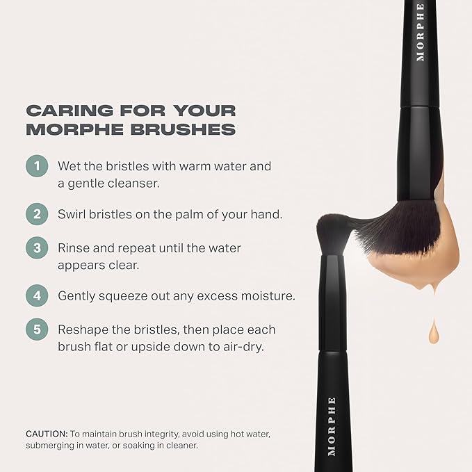 Morphe Face The Beat Makeup Brushes - 5 Piece Makeup Brush Set with Foundation, Blush, Contour & Blending Brushes - Made with Synthetic Bristles & Includes Makeup Brush Case (5 Count)