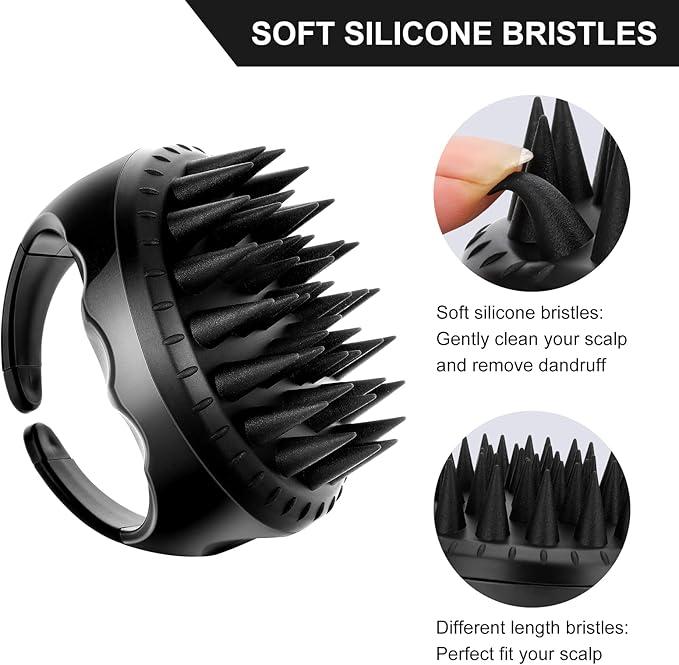 SetSail Hair Scalp Massager Shampoo Brush, Soft Silicone Hair Scalp Scrubber with Ergonomic Handle Dry and Wet Use Hair Scalp Brush for Hair Growth, Dandruff Removal, Blood Circulation for Women Men