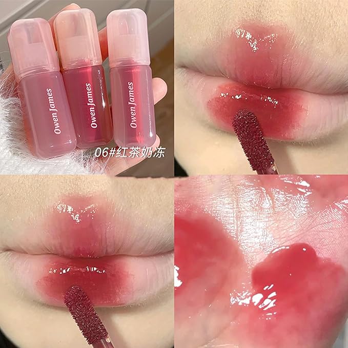 Petansy 4pcs Lip Gloss | Long-Lasting, Moisturizing, Plumping, Revitalizing for Dry Lips, Waterproof, No Peel Off, Hydrating, Nourishing Crystal Clear