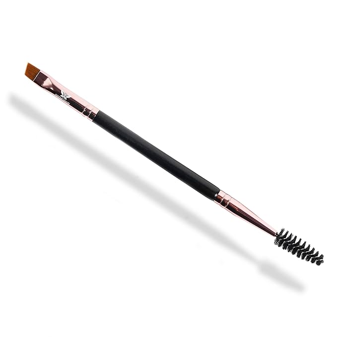 Dual-Ended Eyebrow & Lash Tint Brush – Angled Tip with Spoolie Comb for Henna by Existing Beauty