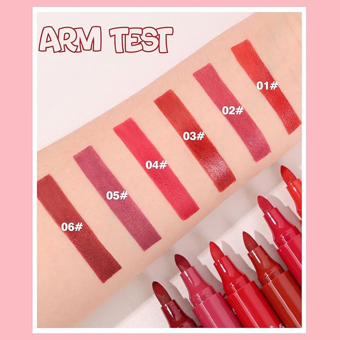 Lip Stain Marker, Long Lasting and Transfer-Proof Liquid Lip Liner, High Pigmented Matte Stained Lip Tint Marker Lip Liner Contour Tint Lip Makeup(#05)