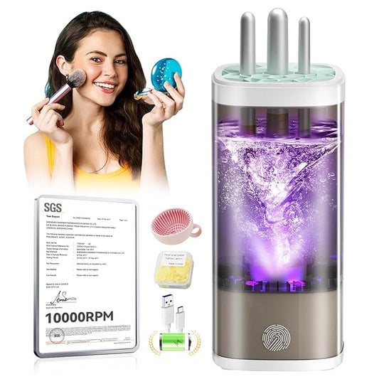 3.0 Upgrade Make Up Brush Cleaner Cosmetic【Industry NO.1-12x Cleaning Power】【SGS Certified - 0 Dust】 MakeupBrushes Cleaner Suitable for all Brush，Circuit Upgrade Make Up Brush Cleaner
