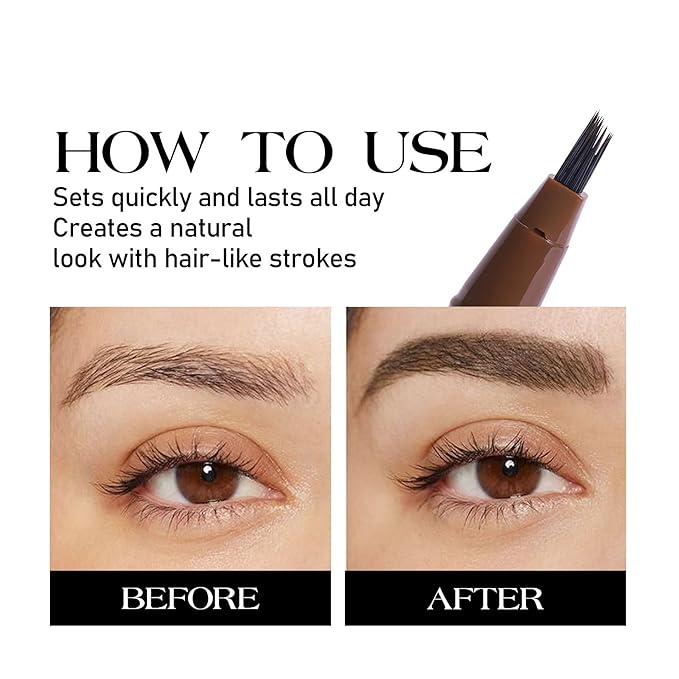 Eyebrow Pen Eyebrow Pencil for Women with Precise Brush-Tip Create Natural Hair-Like Brows Brown