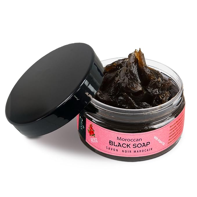 Moroccan Hammam Spa Rejuvinating Ritual Beauty Skincare Kit - 6 piece, Moroccan Rose Blossom Black Soap, Body Clay, Argan Oil, Pure & Natural, Purifying, Cleansing, exfoliating for every skin type