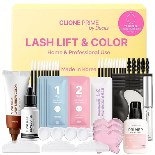 Korean At Home Eye Lash Lift and Color Kit Professional Brow Lamination and Color Kit Eye Lash Color Brown Eye Brow Color Kit