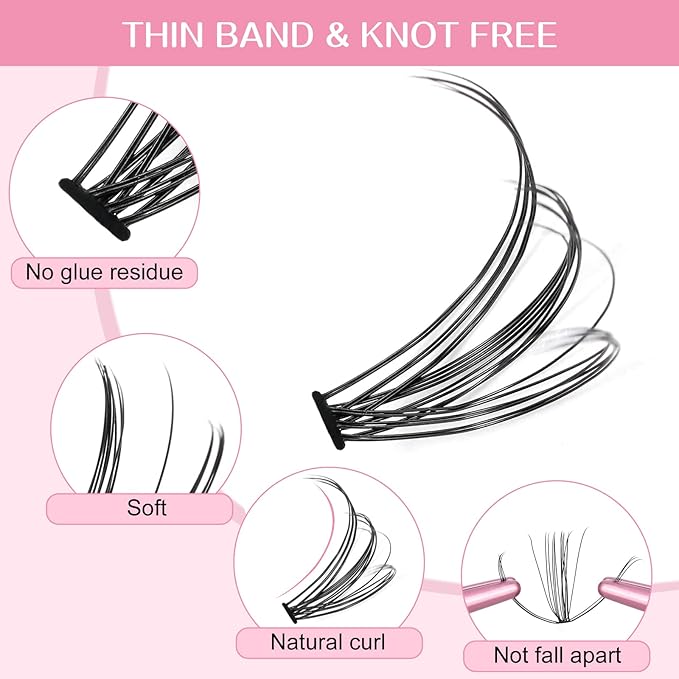 280 Pcs Individual Lashes 20D-C-0.07-9-16mix Cluster Lashes 10D 20D C D Curl Wispy Lashes Bottom Lashes DIY Lashes At Home（20D-C-0.07-9-16mix）
