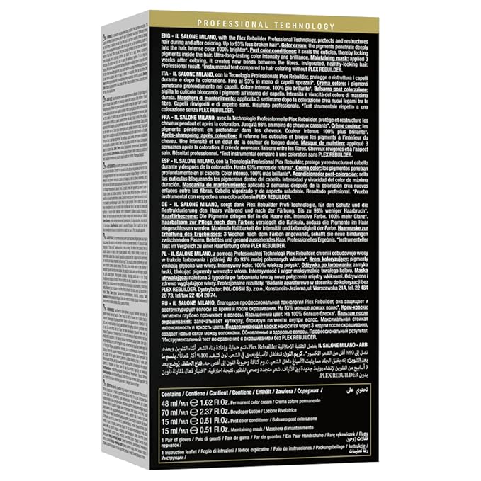 Il Salone Milano Plex Rebuilder Permanent Hair Color Cream - 3.0 Dark Brown Professional Hair Dye Kit for a Natural Gloss & Glaze - Paraffin, Paraben, and Alcohol Free (Pack of 2)