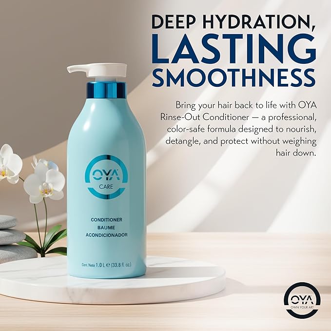 OYA Care Conditioner for Color-Treated Hair – Hydrating & Moisturizing Conditioner for Women & Men – Reduces Frizz, Strengthens Dry & Damaged Hair – For Fine, Thin, Wavy & Frizzy – 1L / 33.8 fl. oz.