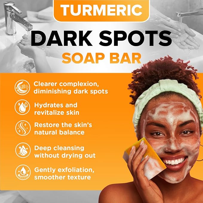 iHeart Nature Organic Turmeric Soap for Dark Spots & Acne with Clove Bud (2 Packs) – Face & Body Bar – Rich, Creamy Lather for Natural Skin Glow Aromatherapy