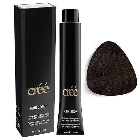 Cree Professional Intense Light Brown Permanent Hair Color - Long Lasting, Rich Vibrant - Gray Coverage 100ml - 3.4 fl.oz.