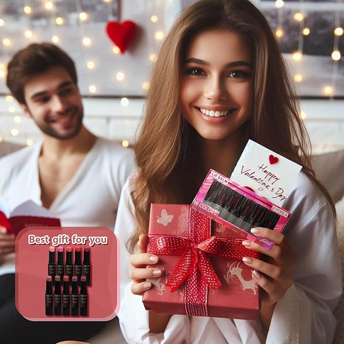 Yopela 10 Pack Tinted Lip Balm Stocking Stuffers Tinted Chapstick - Moisturizing Lips - No Petroleum, Chemicals, Gluten, or Phthalat Valentine's Gift