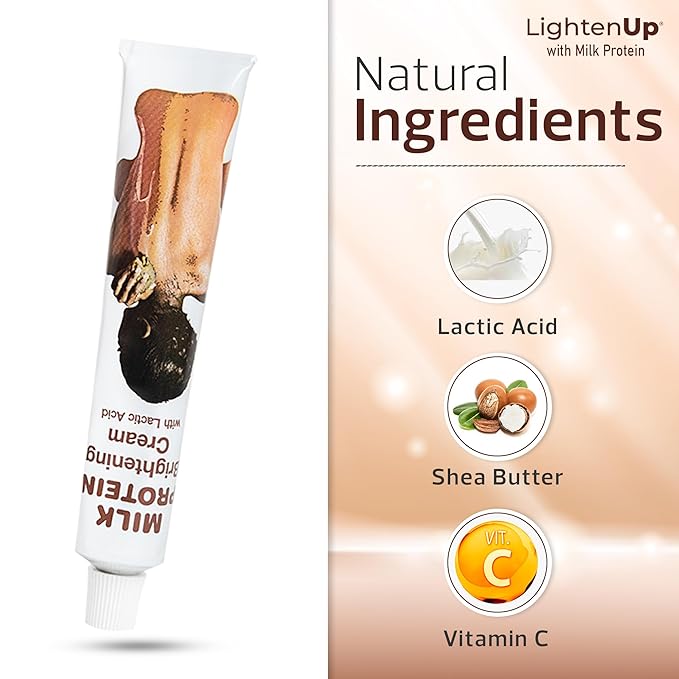 Lighten-Up Lactic Acid Cream - 1.7 Fl oz / 50 ml - Skin Brightening Cream, AHA Cream, Helps Even Skin Tone - with Vitamin C & Shea Butter