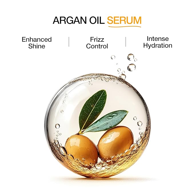 GK HAIR Oil- Argan Oil Hair Serum For Frizzy And Damaged Hair- Perfect For Keratin,Frizzy, Curly, Dry & Damaged ends-Adds Shine and Smooths,Paraben,Phthalate and Sulfate Free (3.4 oz)