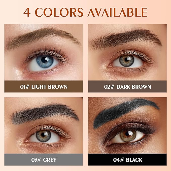 Microblading Eyebrow Pencil for Women - Waterproof Eyebrow Pen with 2-Fork-Tip Eye Brow Pen Create Natural Hair-Like Brows, Brow Pencil for Perfect Eyebrows Makeup Last All-Day, Grey
