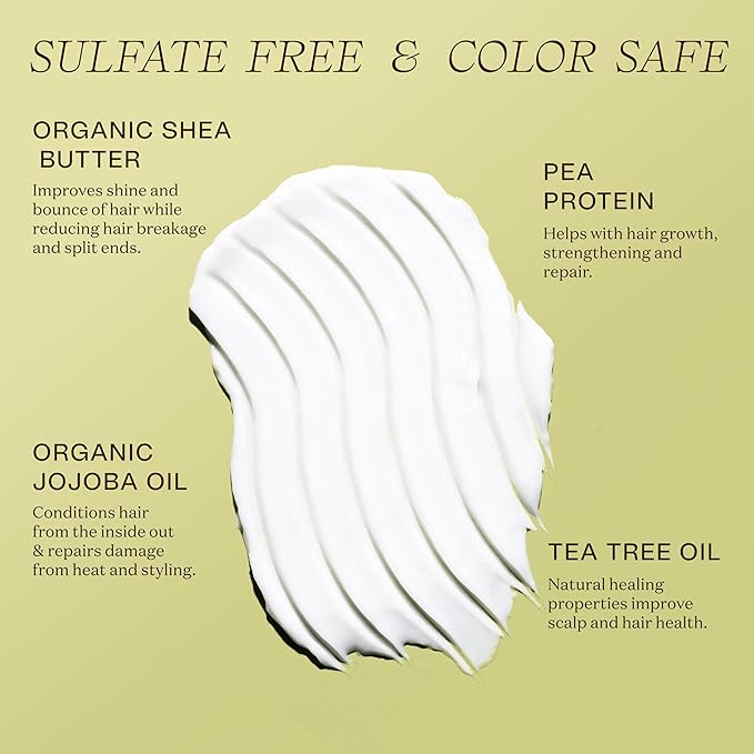 Ingreendients Tea Tree Hair Conditioner - Organic, Sulfate-Free, Color-Safe, Silicone-Free, Cruelty-Free, with Shea Butter and Jojoba Oil
