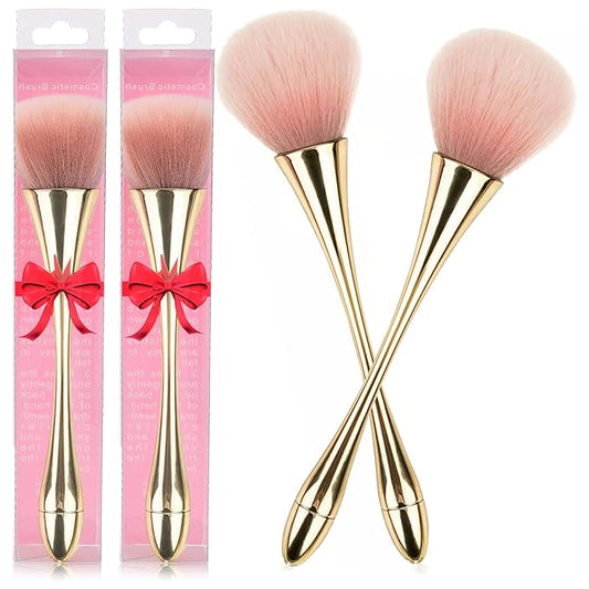 2 Pieces Large Mineral Powder Brush,Kabuki Makeup Brush,Soft Fluffy Foundation Brush Blush Brush,Large Powder Mineral Brush Nail Brushes Makeup Brushes for Daily Makeup