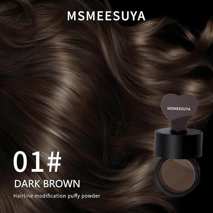 Hairline Powder Instantly, Fill In Fine or Root Touch up powder,Thinning Hair Instantly Thicker Touch Up for Windproof&Sweatproof, Darkroot touch up for Men & Women (DARK BROWN丨0.14Ounce)
