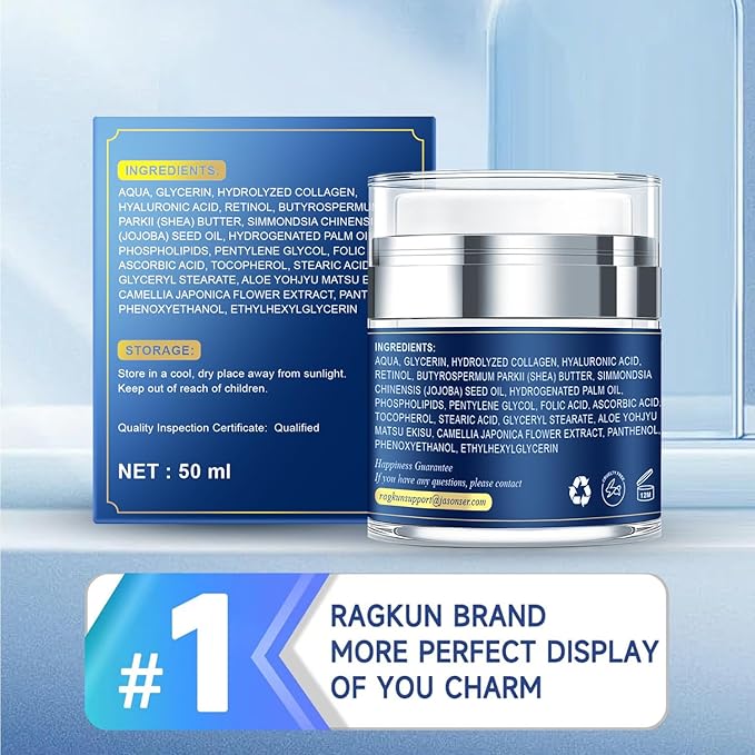Retinol Cream for Face, Collagen Neck Creams for Tightening and Firming, Anti Aging Day & Night Facial Moisturizer for Women & Men, Instant Face Lift Wrinkle Cream 1.7 fl. oz.