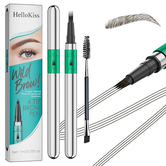 Eyebrow Pen - Eyebrow Pencil, Microblading Eyebrow Pencil Long Lasting Waterproof Hair-Like Brow Pencil with Eyebrow Brush Eyebrow Pencils for Women (dark brown)