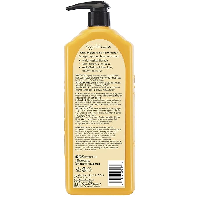 AGADIR Daily Moisturizing Conditioner, 33.8 Fl Oz