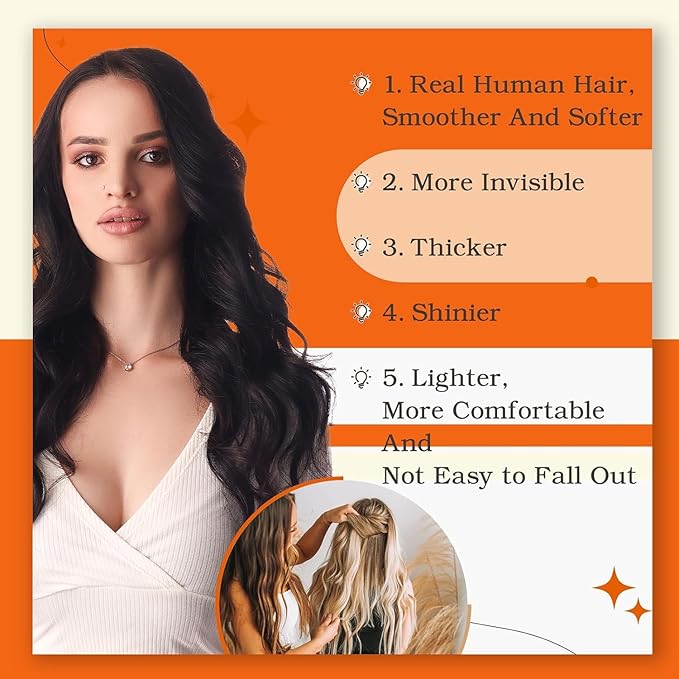 Full Shine Tape in Hair Extensions Human Hair 18Inch Remy Tape ins Human Hair Extensions Color 1 Jet Black Fashion Extension, Seamless Silky Straight Skin Weft 20Pcs 50G Add Length for Wedding