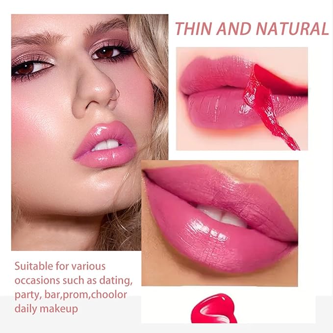 3PCS Peel Off Lip Stain Lip Tint,Waterproof Long-Lasting Tear-off Lip Gloss,Peel Reveal Lip Stain,Peel Off Tattoo Lipsticks,Nonstick Cup Lip Gloss, Tattoo Magic Color Lip Set Lip Makeup