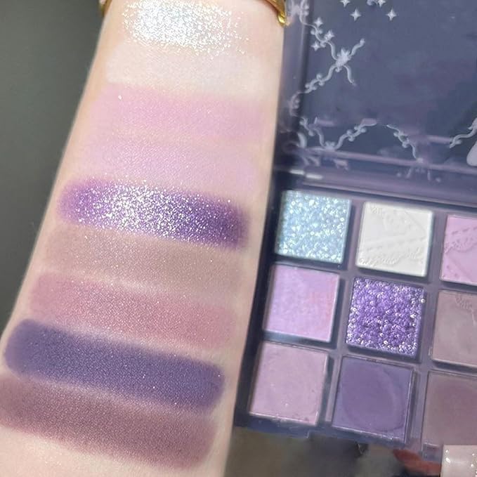 Eye Shadow Palettes Makeup,Dark Purple Plum Lavender Mauve Smoky Eyeshadow Palette for Older Women Highly Pigmented Natural Powde Eye Shadow Waterproof Long Lasting Naturing-Looking