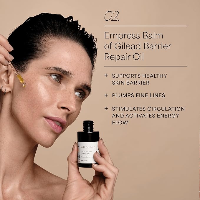 WILDLING Empress Facial Gua Sha Set I Facial Massage Tool + Facial Toner + Facial Oil to Lift, Plump, Tone + Sculpt I Patented Design 100% Authentic Bian Stone