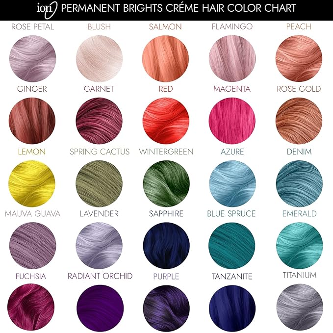 Ion Permanent Brights Creme Hair Color Red, Vegan, Cruelty Free, PPD Free, 100% Gray Coverage, Long Lasting, Fade Resistant Color, 2.05 oz