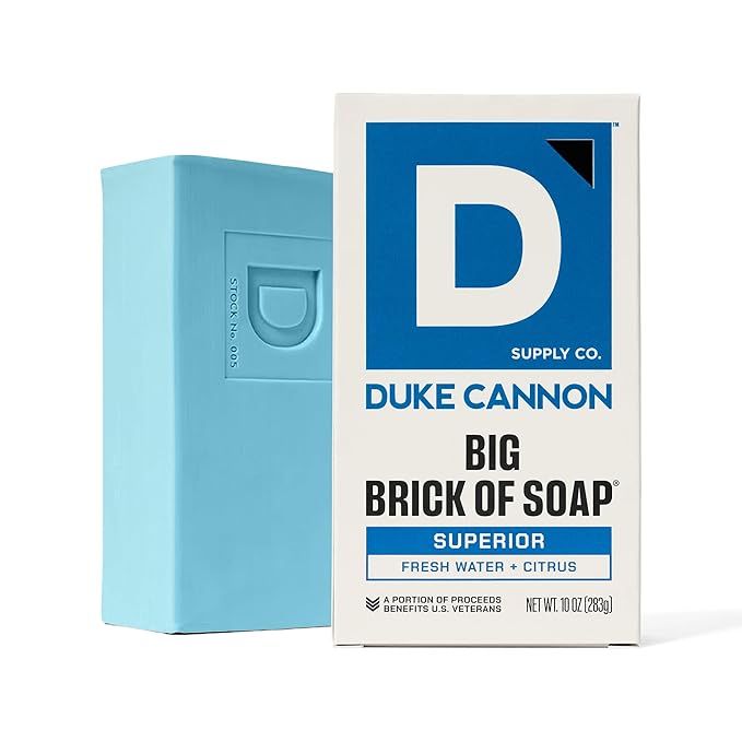 Duke Cannon Supply Co. Extra Large Bar Soap Bundle - Men's Bar Soap with Masculine Scents - Frsh Water + Citrus - All Skin Types - Big Brick of Soap - Superior,10 oz
