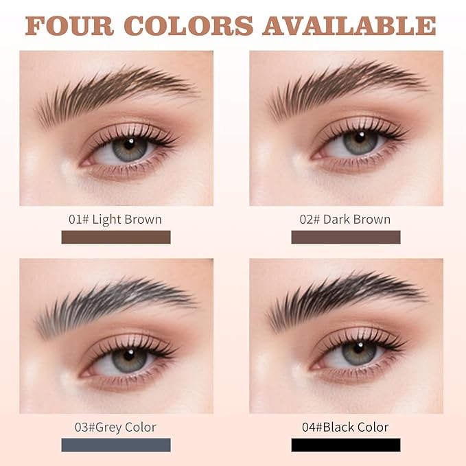 Eyebrow Pen, Waterproof Microblading Eyebrow Pencil, 4 Tip Precise Eye Brow Makeup Pen for Women to Effortlessly Create Hair Like Natural Brows, Non Dry Out and Last All Day (Dark brown)