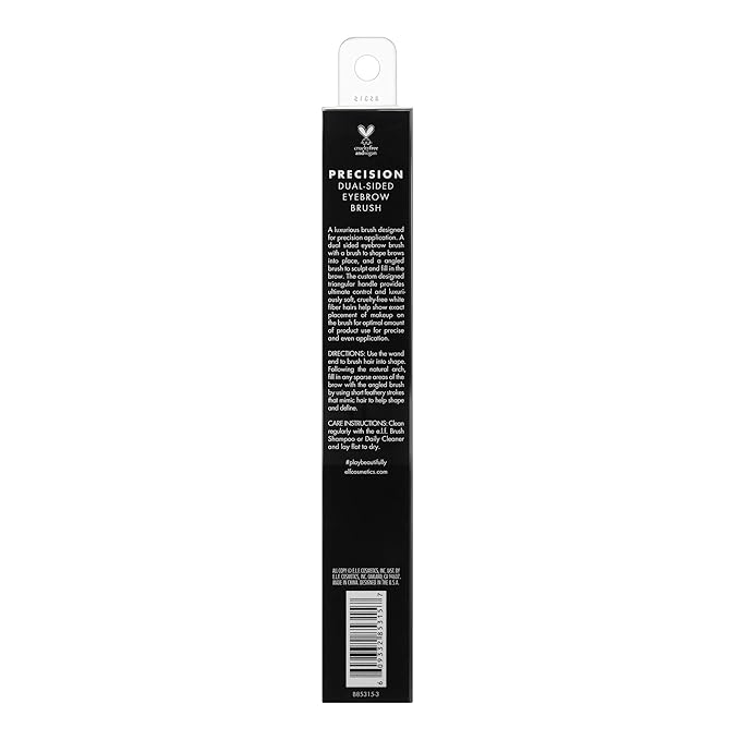 e.l.f. Precision Dual-Sided Eyebrow Brush, Synthetic (Pack of 3) White