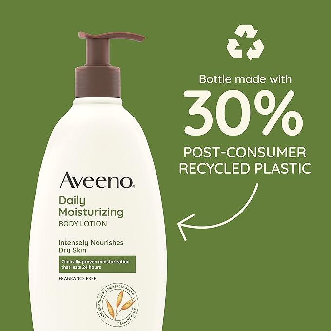Aveeno Sheer Hydration Fragrance-Free Daily Moisturizing Lotion + Prebiotic Oat for Dry Skin, Lightweight, Fast-Absorbing Body Moisturizer Nourishes Skin with 48-hour Moisture, 12 fl. oz