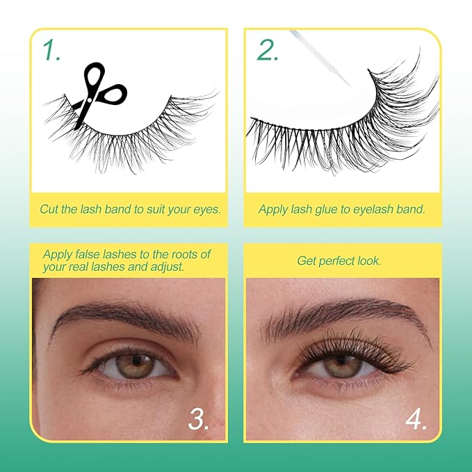 False Eyelashes Natural Look Strip Lashes Cat Eye Fake Eyelashes Soft False Lashes by GEMERRY, 10pairs