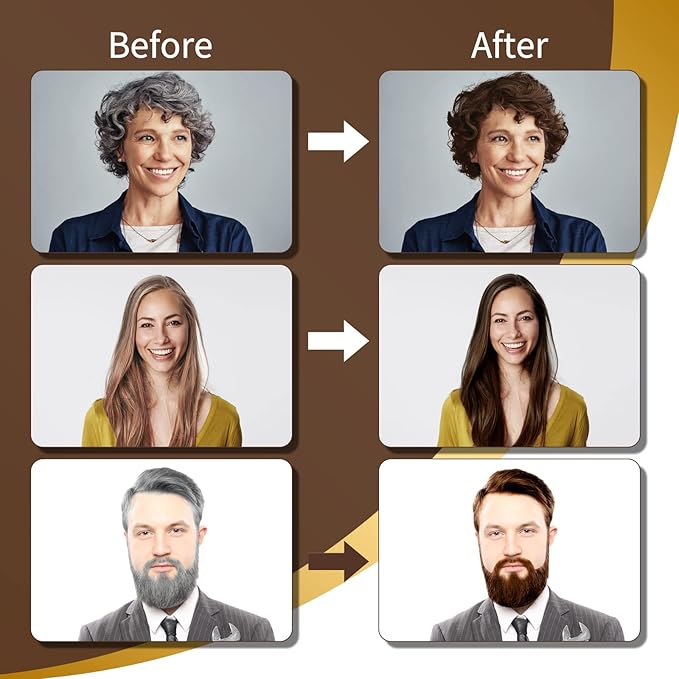 Dark Brown Hair Dye Shampoo Permanent for Men&Women,Instant Hair Color Shampoo for Gray Hair Coverage and Beard,3-In-1 Shampoo for Color Treated Hair,Lasts 30 Days/500ml/Ammonia-Free/Natural herbal Ingredients.