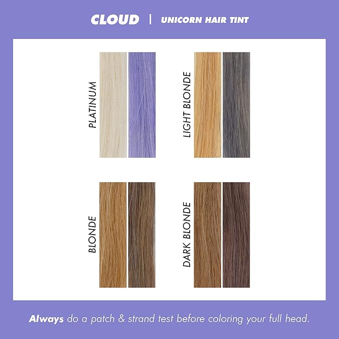 Lime Crime Pastel Colored Unicorn Hair Tint, Cloud (Periwinkle Blue) - Damage-Free Semi-Permanent Hair Color Conditions & Moisturizes - Temporary Hair Dye Kit Has Sugary Citrus Vanilla Scent - Vegan