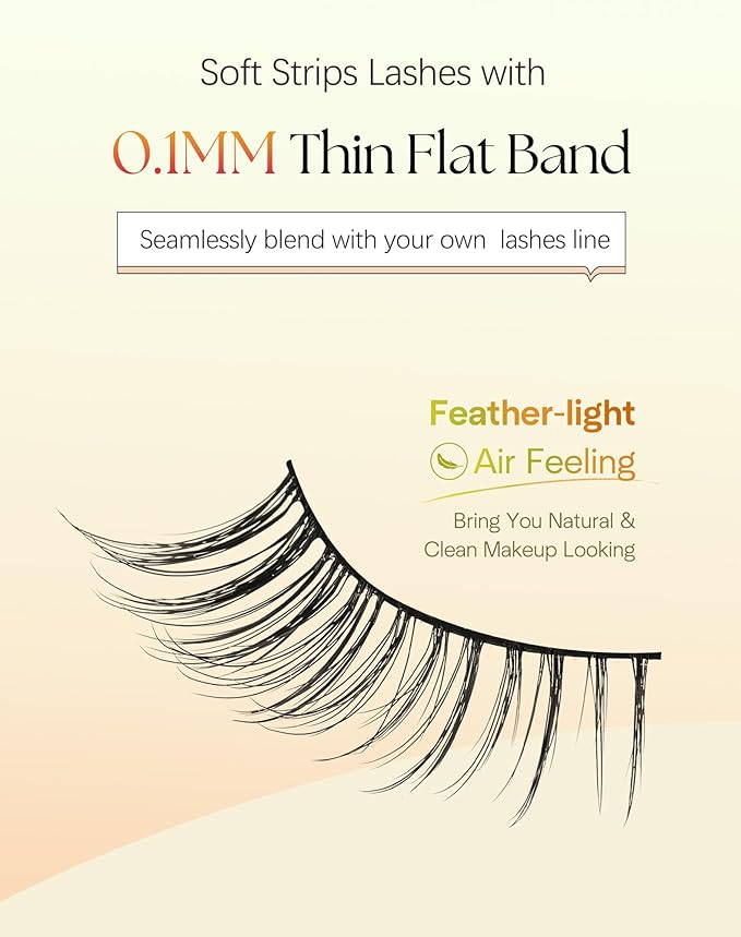Half Lashes Cat Eye Natural False Eyelashes 10MM Short Lashes C Curl Natural Half Eyelashes Corner Lash Pack ChirpyLuna Eyelash, 7 Pair